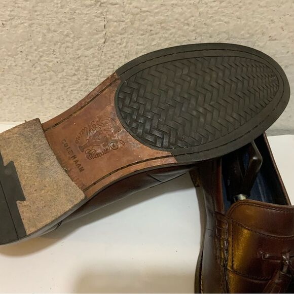 Cole Haan Maine Pinch Classic  Brown Leather Tassel Loafers Mens Size US 9.5 W - Picture 11 of 16